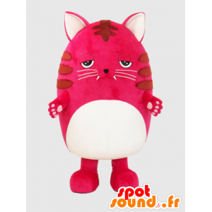 Nyan mascotte, grande gatto rosa, gigante e imbronciata - MASFR26388 - Yuru-Chara mascotte giapponese