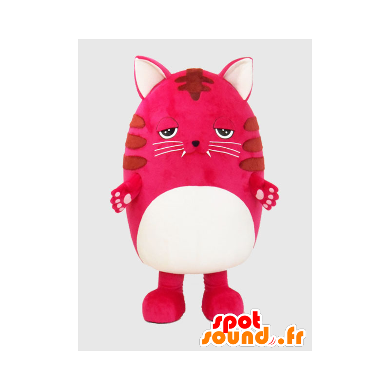 Nyan mascotte, grande gatto rosa, gigante e imbronciata - MASFR26388 - Yuru-Chara mascotte giapponese