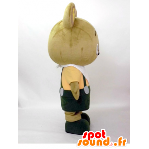 Mascotte de NikuTaro, nounours jaune marron et blanc - MASFR26391 - Mascottes Yuru-Chara Japonaises