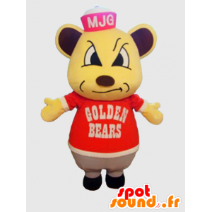 Of brown bear mascot with a red hat - MASFR26395 - Yuru-Chara Japanese mascots