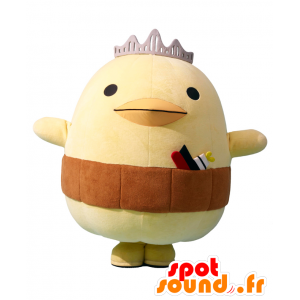 Maskot Barysan, žlutý pták s korunkou - MASFR26397 - Yuru-Chara japonské Maskoti