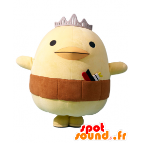 Mascotte de Barysan, d'oiseau jaune, avec une couronne - MASFR26397 - Mascottes Yuru-Chara Japonaises