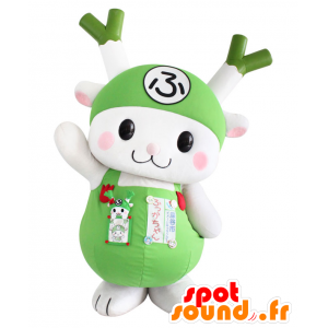 Mascotte de Kachan, lapin blanc, avec des légumes sur la tête - MASFR26400 - Mascottes Yuru-Chara Japonaises