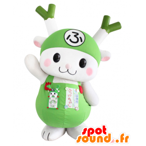 Mascot Kachan, wit konijn met groenten op het hoofd - MASFR26400 - Yuru-Chara Japanse Mascottes