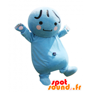 Mascot Nagara, blauw en rond man met een zwarte navel - MASFR26402 - Yuru-Chara Japanse Mascottes