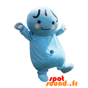 Mascot Nagara, sininen ja pyöreä mies mustalla napa - MASFR26402 - Mascottes Yuru-Chara Japonaises