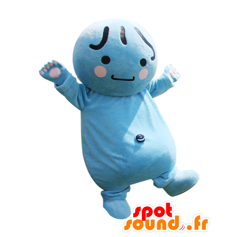 Mascot Nagara, blauw en rond man met een zwarte navel - MASFR26402 - Yuru-Chara Japanse Mascottes