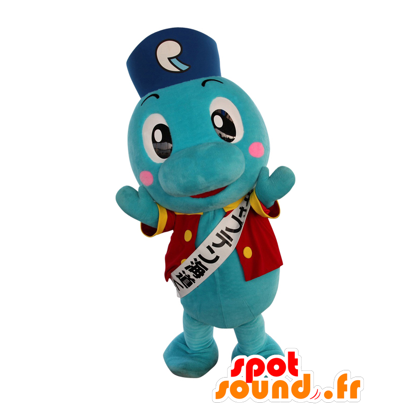 Mascotte de Capitaine Kaido-kun, dauphin bleu - MASFR26405 - Mascottes Yuru-Chara Japonaises