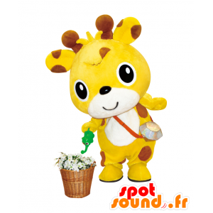 Mascotte d'IshikiRin, girafe jaune et marron, belle et amusante - MASFR26406 - Mascottes Yuru-Chara Japonaises