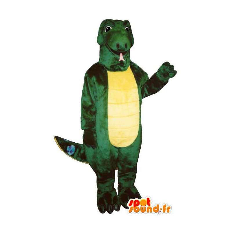 Costumes green and yellow dinosaur - MASFR006928 - Mascots dinosaur