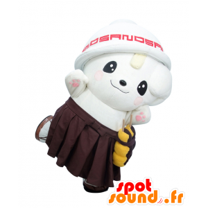 Maskotti Sano Virkapukuinen ruskea, kulho päähän - MASFR26410 - Mascottes Yuru-Chara Japonaises