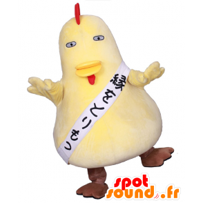 Mascot Torimochan, iso keltainen kukko, kana pullea ja hauska - MASFR26412 - Mascottes Yuru-Chara Japonaises