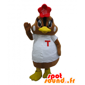 Mascot Tohyokun, brunt og beige fugl, nebbdyr - MASFR26413 - Yuru-Chara japanske Mascots