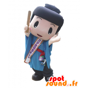 大師くんのマスコット、黒い帽子をかぶったキャラクター-MASFR26414-日本のゆるキャラのマスコット