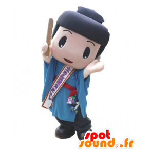 大師くんのマスコット、黒い帽子をかぶったキャラクター-MASFR26414-日本のゆるキャラのマスコット