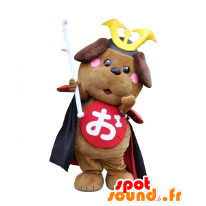 Mascotte de Okewanko, chien samouraï, avec une armure rouge - MASFR26417 - Mascottes Yuru-Chara Japonaises