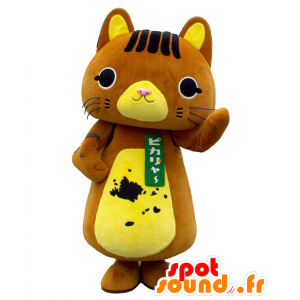 Mascot Pikarya, bruine kat en hond, zeer leuk en succesvol - MASFR26418 - Yuru-Chara Japanse Mascottes