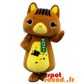 Mascotte de Pikarya, chat marron et chat, très mignon et réussi - MASFR26418 - Mascottes Yuru-Chara Japonaises