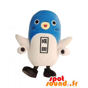 Mascotte d'anguille, oiseau bleu et blanc avec des ailes d'avion - MASFR26419 - Mascottes Yuru-Chara Japonaises