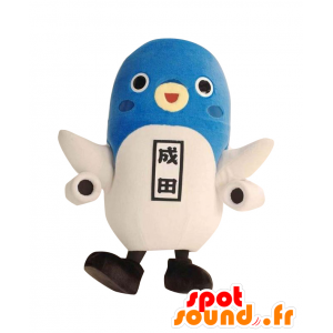 Maskot úhoř, modrý a bílý pták s křídla letadla - MASFR26419 - Yuru-Chara japonské Maskoti