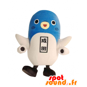 Mascot enguia, pássaro azul e branco com asas de avião - MASFR26419 - Yuru-Chara Mascotes japoneses