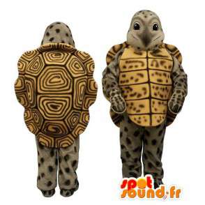 Mascot schildpad grijs, geel en bruin - MASFR006929 - Turtle Mascottes