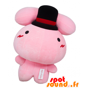 Mascot Sakai, pink rabbit with black hat - MASFR26422 - Yuru-Chara Japanese mascots