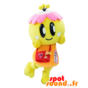Miku-chan maskot, gul, rosa och blå bi - Spotsound maskot