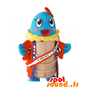 Mascot Mihama-cho, blau und weiß tier, niedlich und lustig - MASFR26427 - Yuru-Chara japanischen Maskottchen