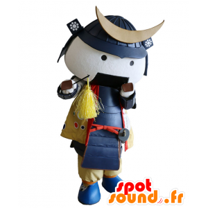 Maskot Miyagi samuraj brnění se zlatou a modrou - MASFR26429 - Yuru-Chara japonské Maskoti