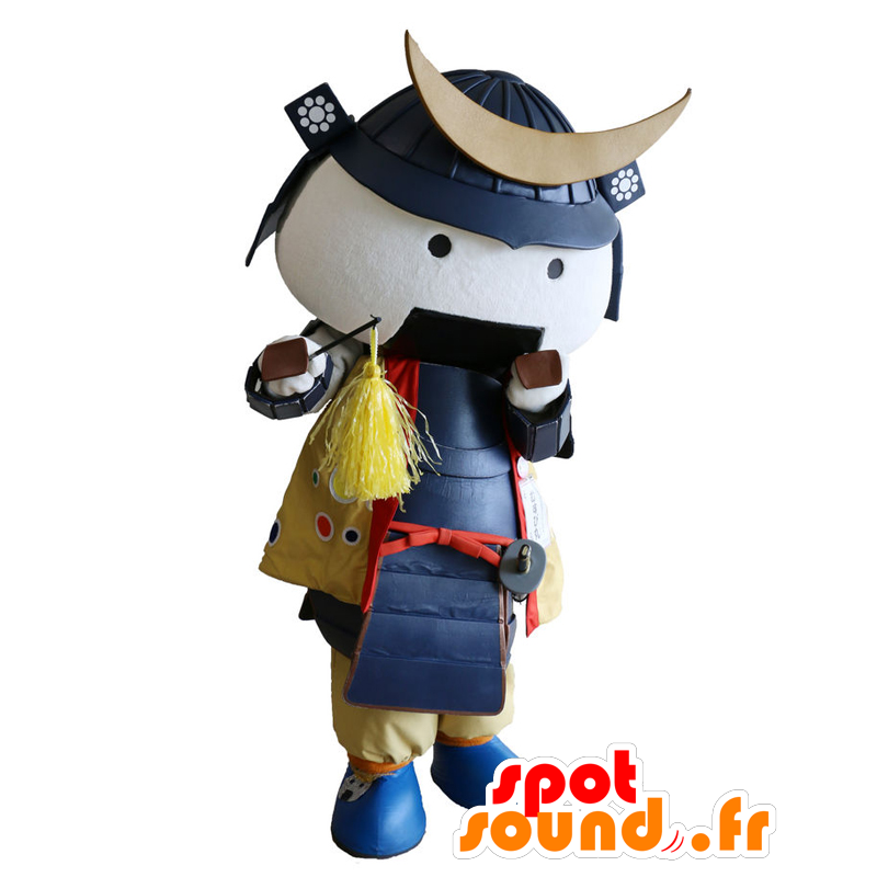 Mascot Miyagi samurai panssarin kultainen ja sininen - MASFR26429 - Mascottes Yuru-Chara Japonaises