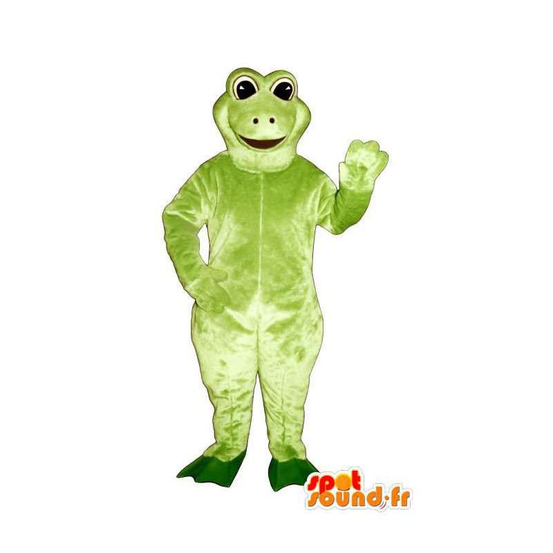 Green frog mascot, simple - MASFR006930 - Mascots frog