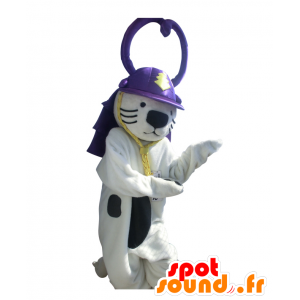 Eisbär-Maskottchen, Karawan-Kun, mit einem violetten Helm - MASFR26431 - Yuru-Chara japanischen Maskottchen