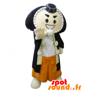 Mascota Kabukki, el hombre blanco y negro, redondo y sonriente - MASFR26439 - Yuru-Chara mascotas japonesas