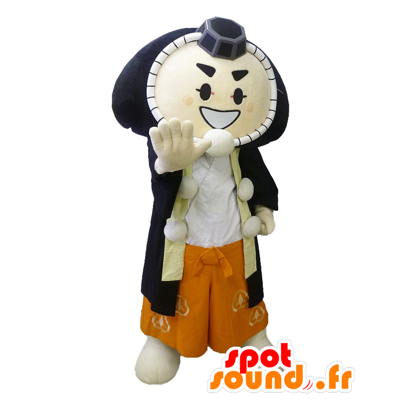 Kabukki mascot, black and white man, round and smiling - MASFR26439 - Yuru-Chara Japanese mascots