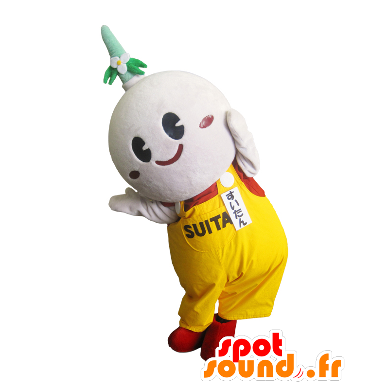 Mascot Naniwa, hvit mann med kjeledress - MASFR26446 - Yuru-Chara japanske Mascots