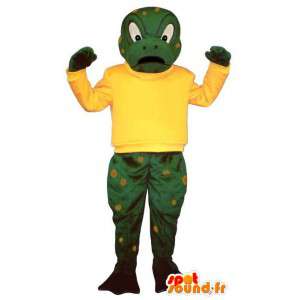 Vred frøemaskot, grøn og gul - Spotsound maskot kostume