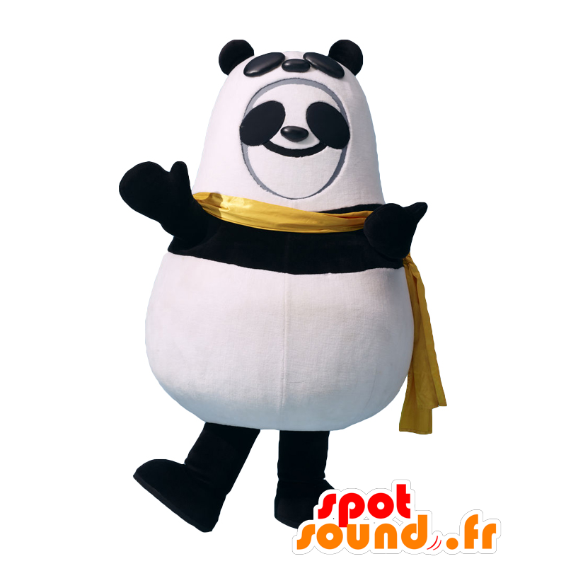 Mascotte de Mukipanda, panda noir et blanc, doux et mignon - MASFR26450 - Mascottes Yuru-Chara Japonaises