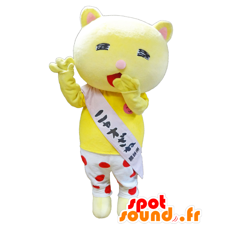 Mascotte de Nyahho, petit chat jaune de la ville d'Osaka - MASFR26451 - Mascottes Yuru-Chara Japonaises