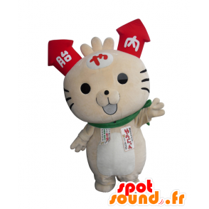 Mascotte de chat beige avec des feux d'artifice - MASFR26454 - Mascottes Yuru-Chara Japonaises