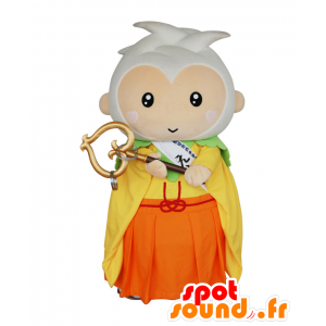 Mascot Shoten, bruin en beige aap, leuk en glimlachend - MASFR26455 - Yuru-Chara Japanse Mascottes