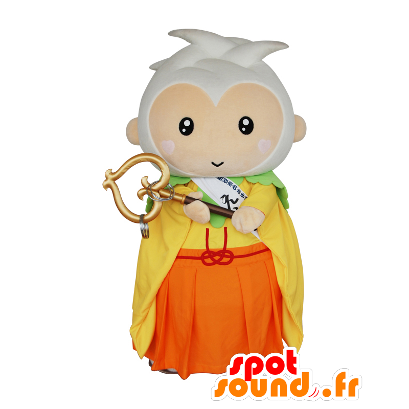 Mascot Shoten, brun og beige ape, søt og smilende - MASFR26455 - Yuru-Chara japanske Mascots