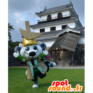 White dog mascot dressed as samurai - MASFR26456 - Yuru-Chara Japanese mascots
