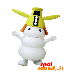 Mascotte Shiromochi-Kun, uomo bianco con un casco giallo - MASFR26461 - Yuru-Chara mascotte giapponese