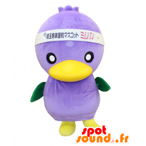 Mascotte de Mimurin, oiseau violet et jaune - MASFR26464 - Mascottes Yuru-Chara Japonaises