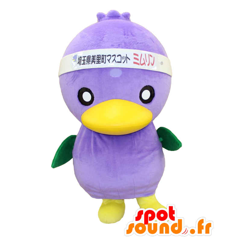 Mascotte de Mimurin, oiseau violet et jaune - MASFR26464 - Mascottes Yuru-Chara Japonaises