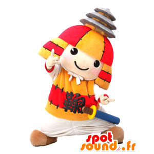 Mascotte de Kumamoto, ninja jaune et rouge - MASFR26467 - Mascottes Yuru-Chara Japonaises