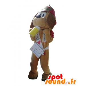 Kato-kun mascot, dog samurai with a beer mug - MASFR26471 - Yuru-Chara Japanese mascots