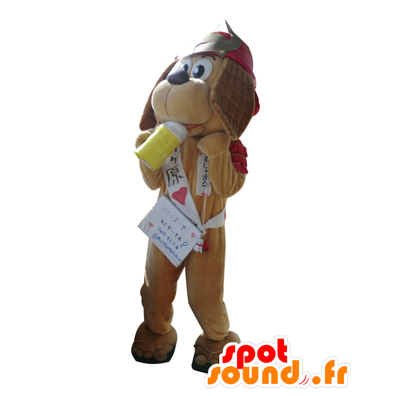 Μασκότ Κάτω-kun, σαμουράι σκυλί με μια μπύρα κούπα - Ιαπωνικές μασκότ Yuru-Chara - MASFR26471 - SpotSound.fr