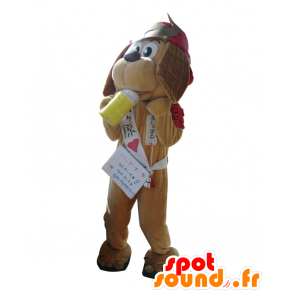 Kato-kun maskot, samurajhund, med en ölmugg - Spotsound maskot